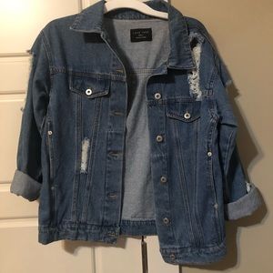 Distressed jean jacket